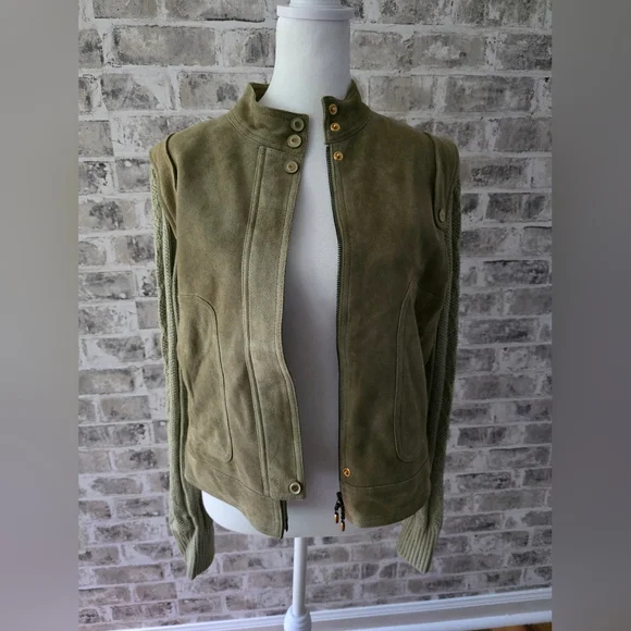 St. John Sport NWT Suede & Wool Jacket Size S - Picture 2 of 9